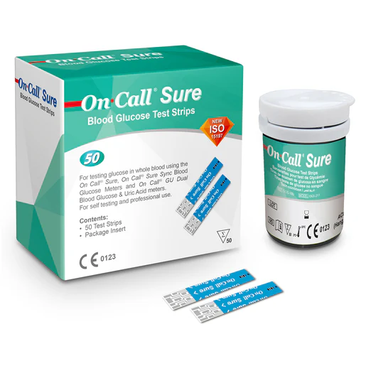 Que thử đường huyết (Oncall Sure Blood Glucose Test Strip) (Hộp 50 test)