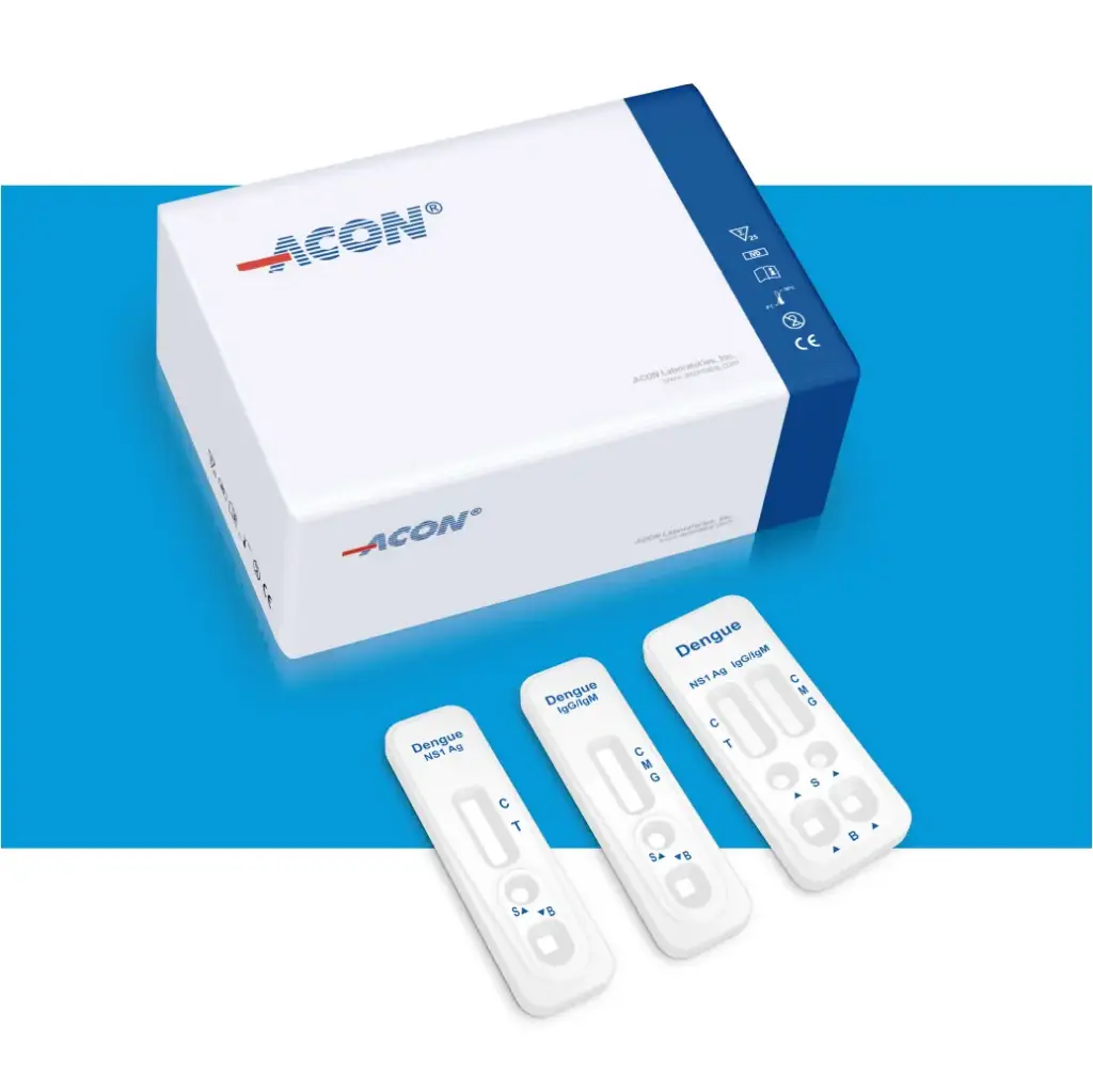 Khay thử xét nghiệm định tính kháng thể IgM, IgG kháng vi rút Dengue [ACON® Dengue IgG/IgM Rapid Test Cassette (Serum/Plasma/Whole Blood)]