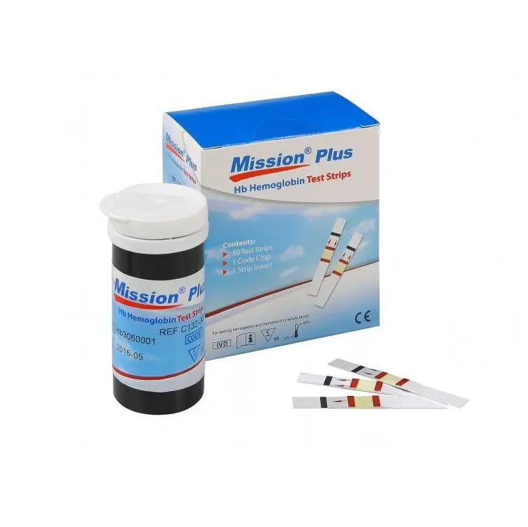 Que thử xét nghiệm huyết sắc tố (Hb) và thể tích khối hồng cầu (Hct) [Mission® Plus Hemoglobin Test Strips]