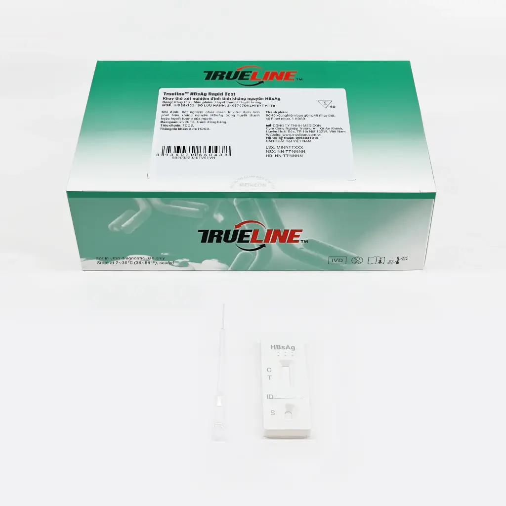 Khay thử xét nghiệm định tính kháng nguyên HBsAg [Trueline™ HBsAg Rapid Test]