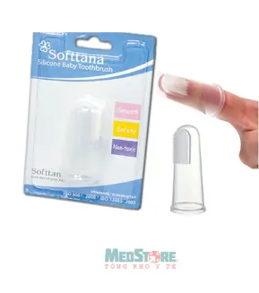 Bàn chải silicon cho bé vỉ 1 bộ Softtana