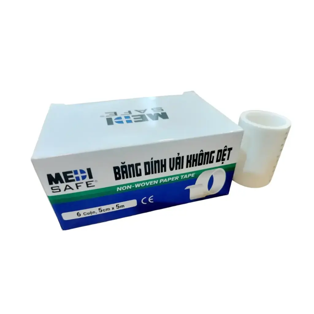 Băng dính vải không dệt, 2.5cmx5m, hộp 12 cuộn