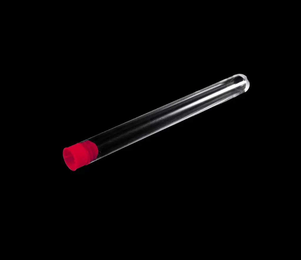 Ống nghiệm nhựa PS 16x100mm, nút đỏ [Medisure™ Test tube PS 16x100mm, red plug]