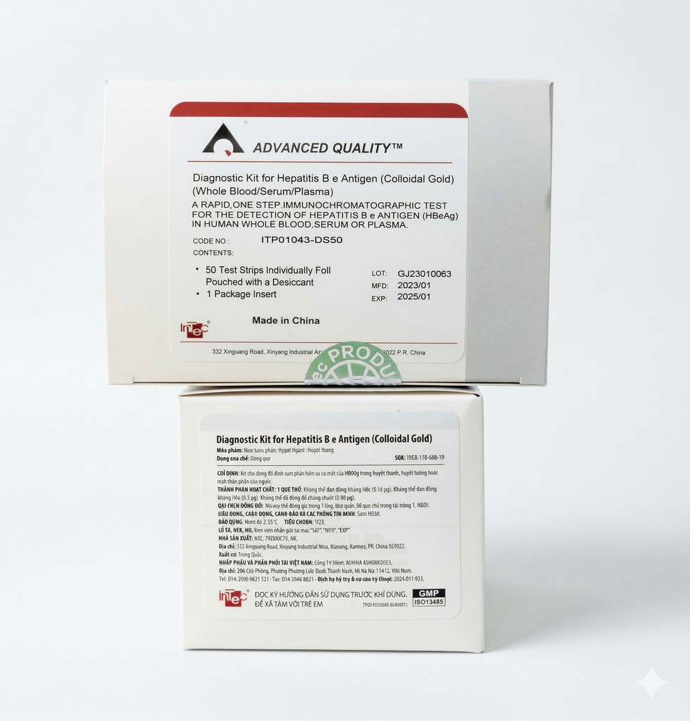 Que thử xét nghiệm định tính kháng nguyên HBeAg [Advanced Quality™ Diagnostic Kit for Hepatitis B e Antigen (Colloidal Gold)]