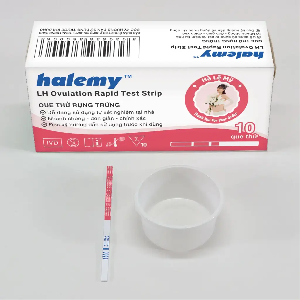 Que thử phát hiện ngày rụng trứng [Halemy™ LH Ovulation Rapid Test Strip]