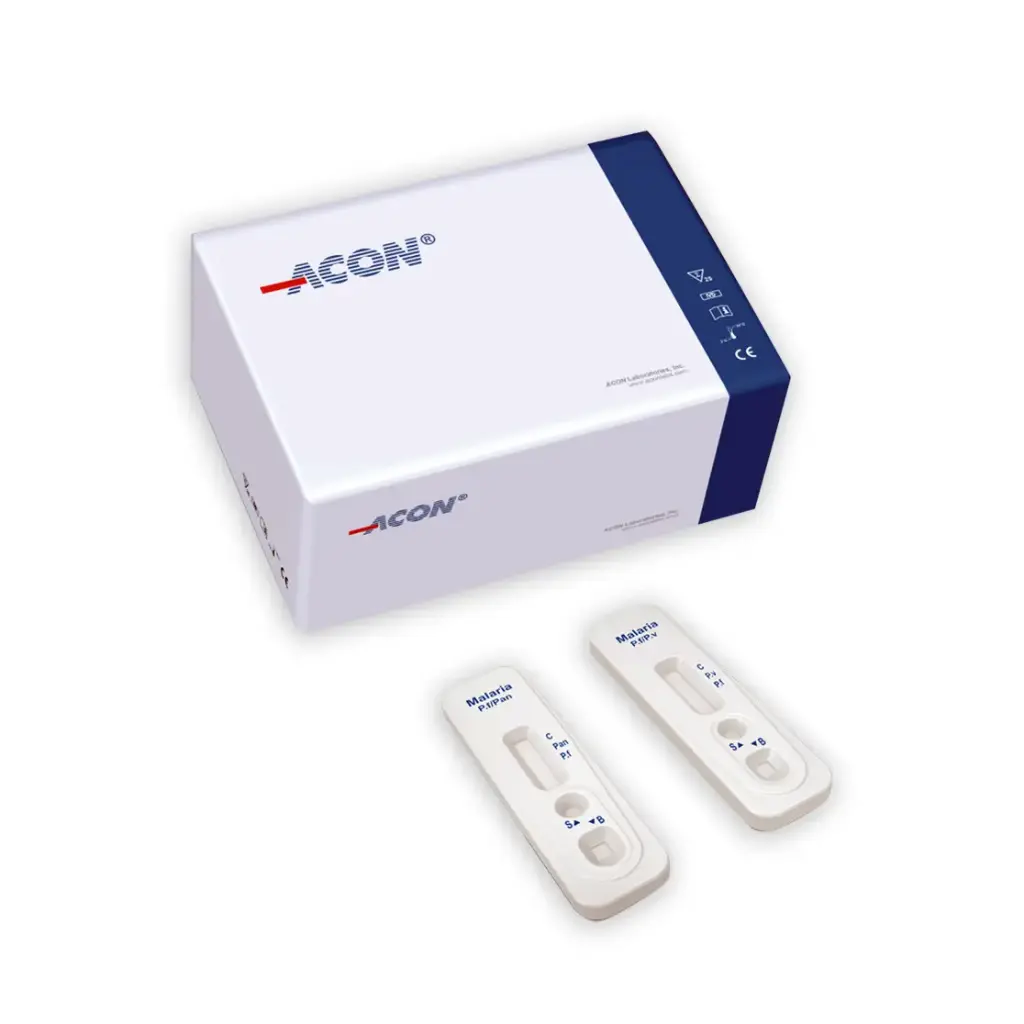 Khay thử xét nghiệm định tính kháng nguyên Malaria P.f/Pan [ACON® Malaria P.f/Pan Antigen Rapid Test Cassette (Whole Blood)]