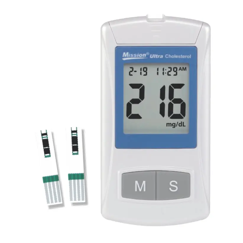 G020601: 01 Máy đo Cholesterol Mission® Ultra Cholesterol Monitoring System, 01 x hộp 05 que thử Mission® Ultra CHOL Total Cholesterol Strip
