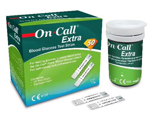 [G135-10H-1/25] Que thử đường huyết [On Call® Extra Blood Glucose Test Strips] (Hộp 25)