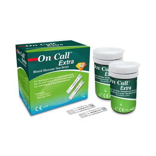 [G135-10H-1/50] Que thử đường huyết [On Call® Extra Blood Glucose Test Strips] (Hộp 50)