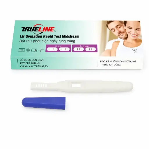Bút thử phát hiện ngày rụng trứng [Trueline™ LH Ovulation Rapid Test Midstream]
