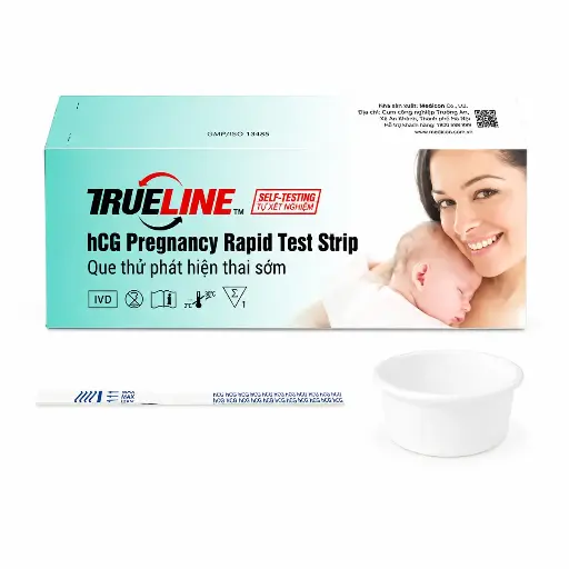 Que thử phát hiện thai sớm [Trueline™ hCG Pregnancy Rapid Test Strip]
